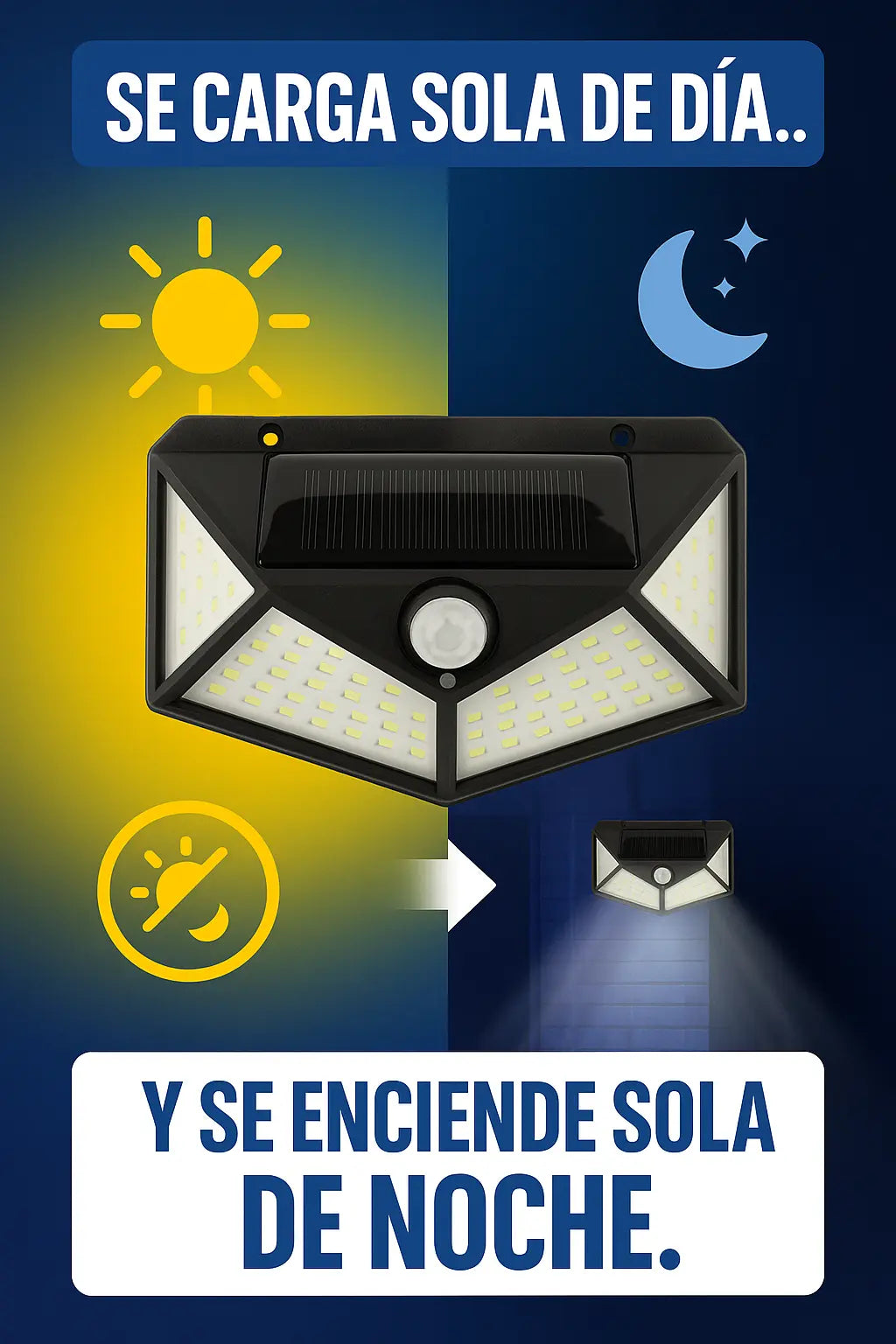 Luces LED de Carga Solar | Sin Cables | Auto Recargables