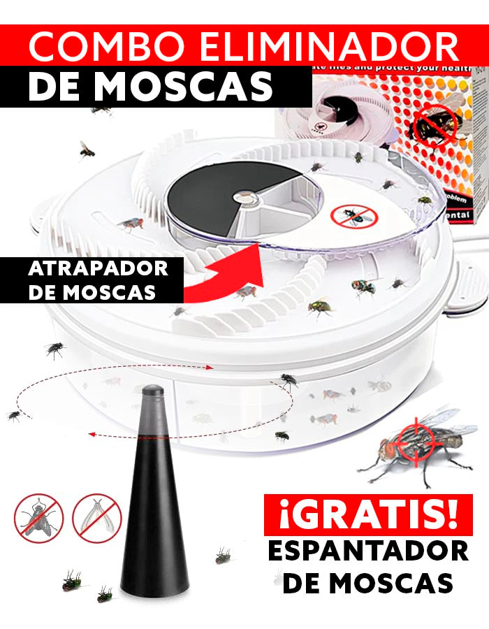 Atrapa Moscas Automático + Espanta Moscas para mesa ¡GRATIS!