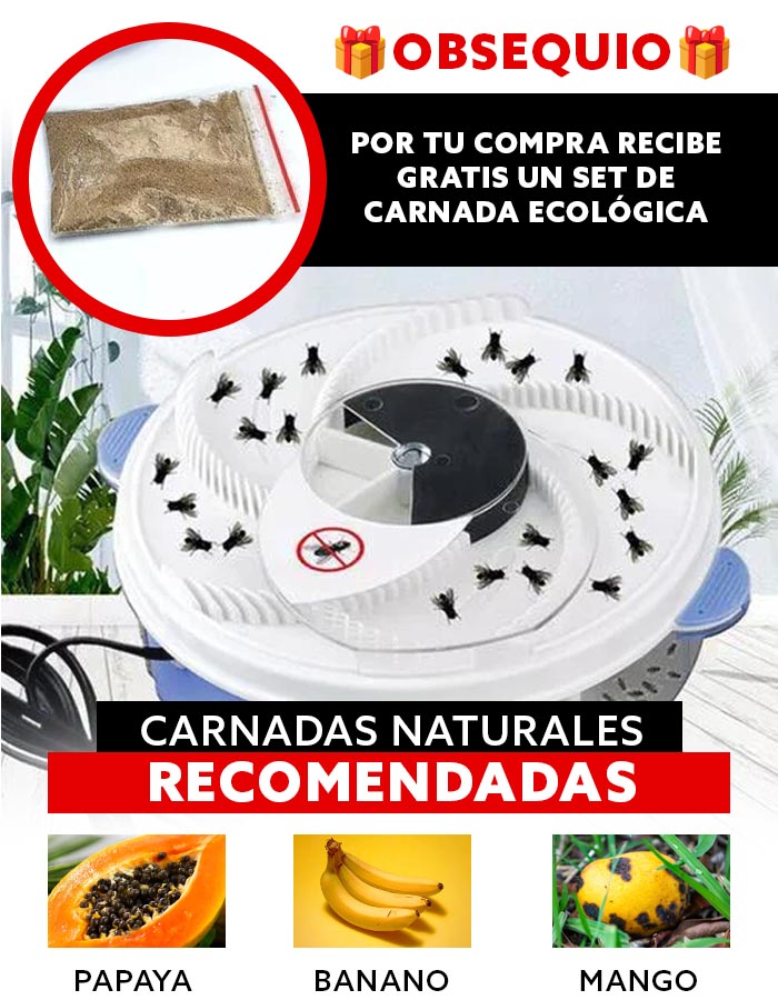 Atrapa Moscas Automático + Espanta Moscas para mesa ¡GRATIS!