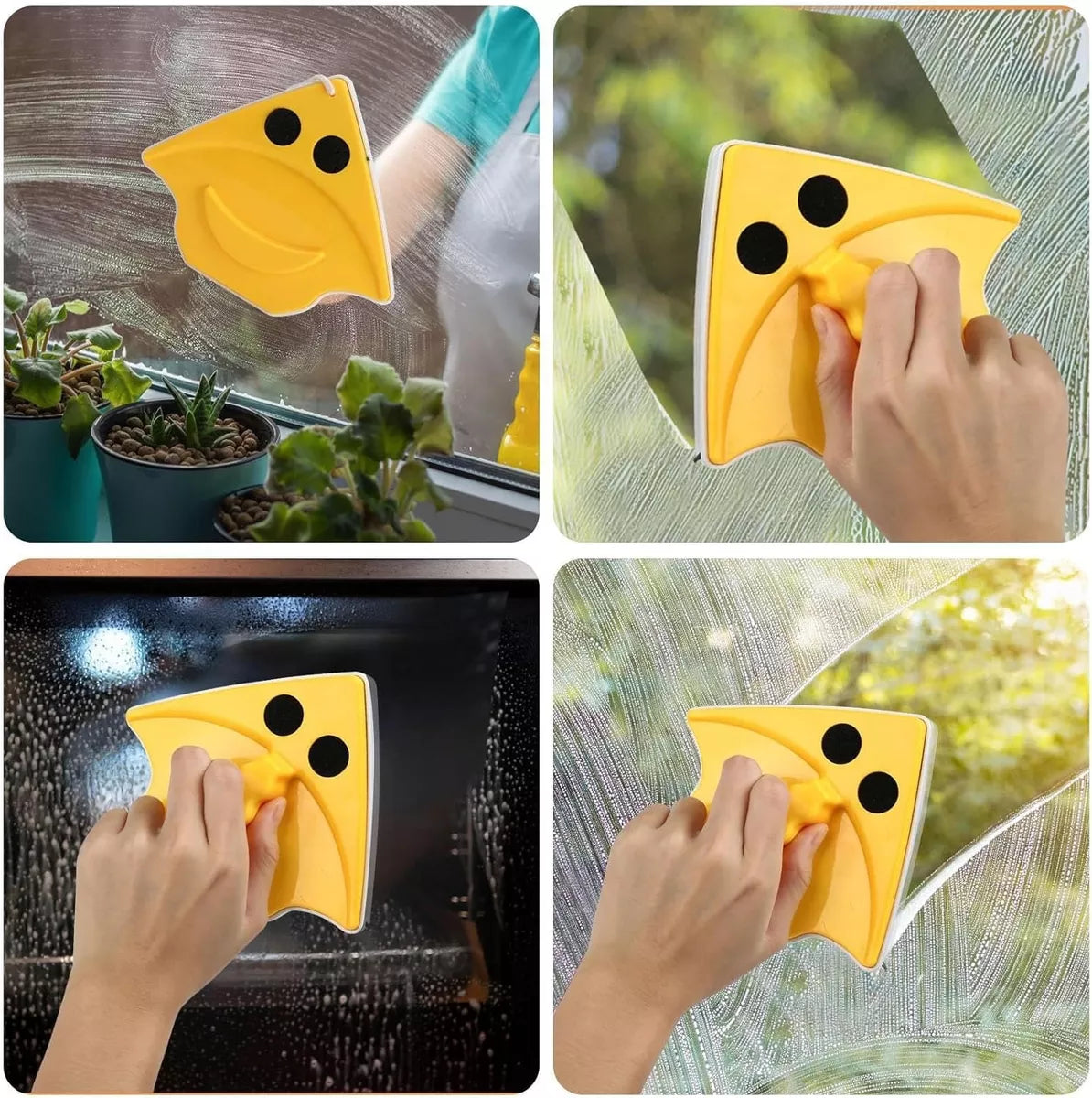 Limpia Vidrios Triangular Magnético | Vidrios de hasta 8mm | Fácil de Usar