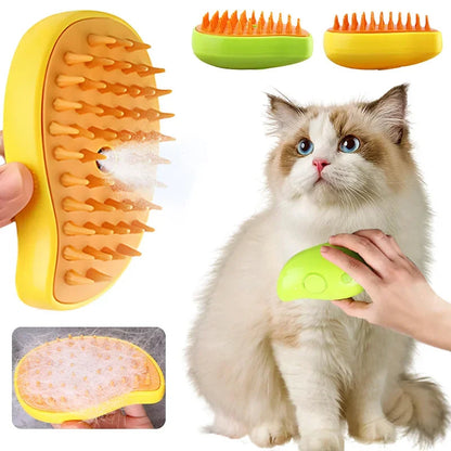 Cepillo Vaporizador 3 en 1 para Gatos y Perros
