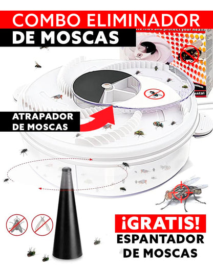 Atrapa Moscas Automático + Espanta Moscas para mesa ¡GRATIS!