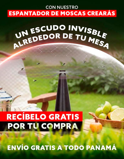 Atrapa Moscas Automático + Espanta Moscas para mesa ¡GRATIS!
