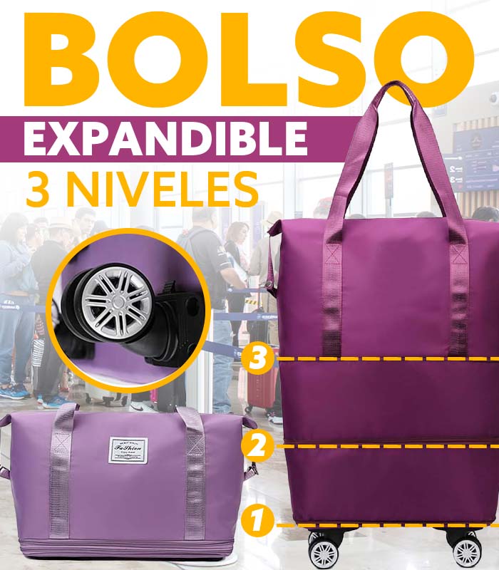 FlexBag - Bolso Viajero Expandible de 3 Niveles con Ruedas