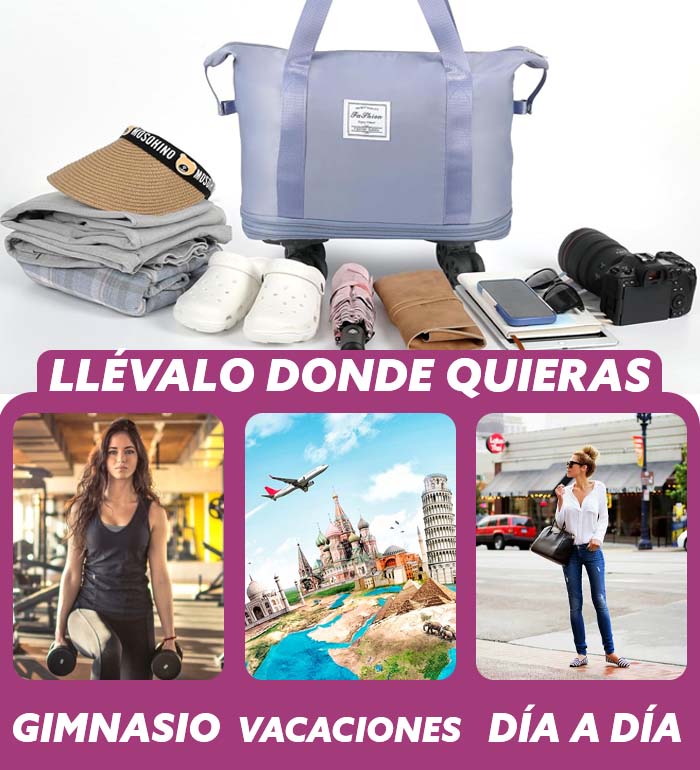FlexBag - Bolso Viajero Expandible de 3 Niveles con Ruedas