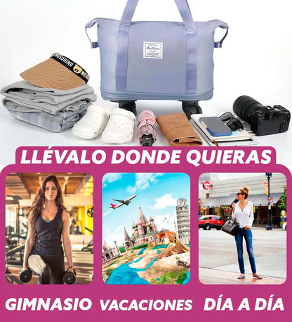 FlexBag - Bolso Viajero Expandible de 3 Niveles con Ruedas