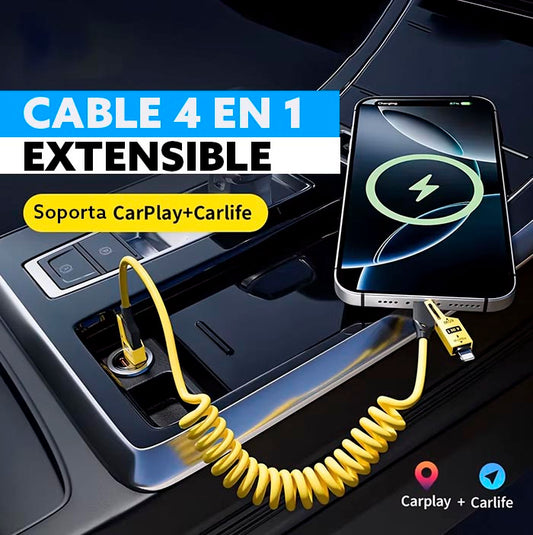 🎁PAGA 1 LLEVA 2🎁 | Cable 4 en 1 de Carga Rápida Extensible