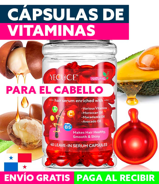 MaxHair® 40 Cápsulas con Vitaminas A|B5|E|C