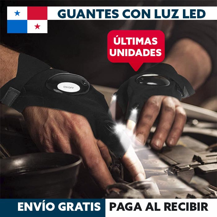 Guantes Multifuncionales Con Luz Led | Impermeables | Ajustables