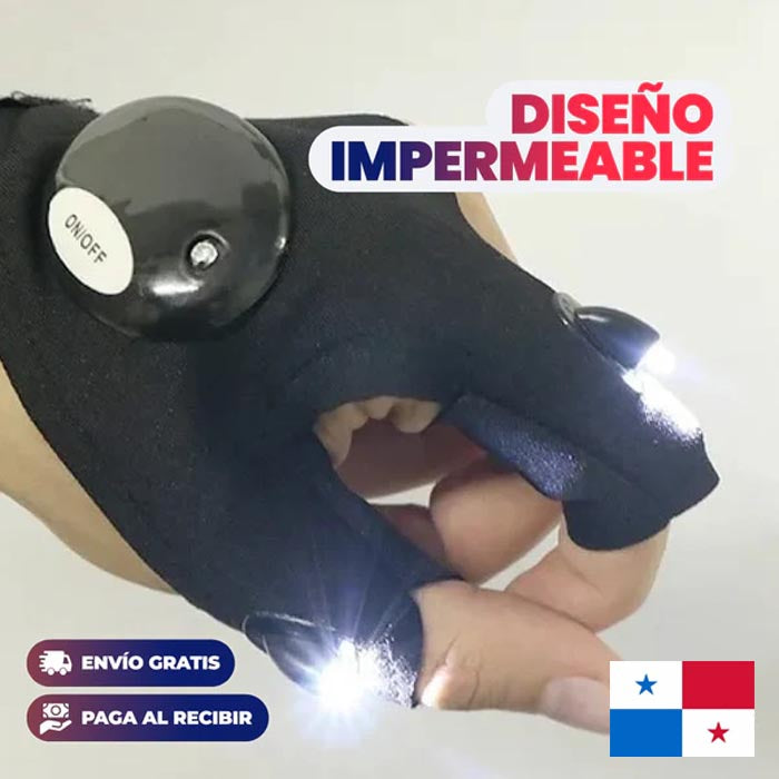 Guantes Multifuncionales Con Luz Led | Impermeables | Ajustables